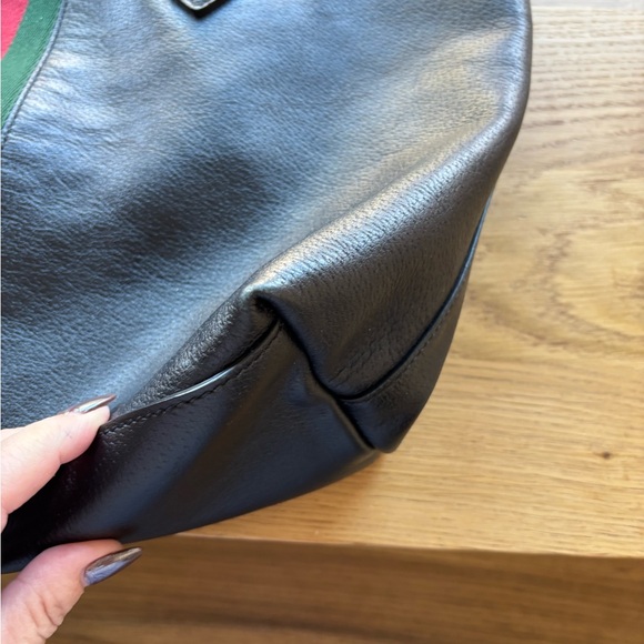 Gucci Ophidia Black Tote With Classic Red and Green Stripe - Picture 8 of 10